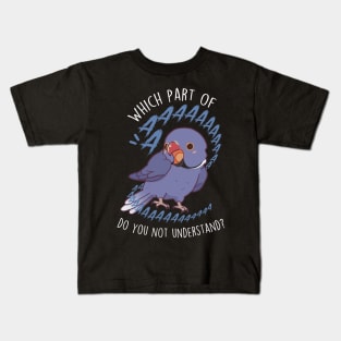 Violet Indian Ringneck Parrot Aaaa Kids T-Shirt